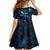 Hawaii Makahiki Season Kid Short Sleeve Dress Floral Tribal Tattoo Blue Galaxy
