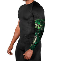 Hawaii Makahiki Season Arm Sleeves Floral Tribal Tattoo Green Galaxy - Polynesian Pride