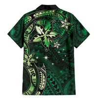 Hawaii Makahiki Season Family Matching Mermaid Dress and Hawaiian Shirt Floral Tribal Tattoo Green Galaxy LT05 - Polynesian Pride