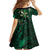 Hawaii Makahiki Season Kid Short Sleeve Dress Floral Tribal Tattoo Green Galaxy