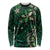 Hawaii Makahiki Season Long Sleeve Shirt Floral Tribal Tattoo Green Galaxy