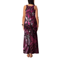 Hawaii Makahiki Season Family Matching Tank Maxi Dress and Hawaiian Shirt Floral Tribal Tattoo Pink Galaxy LT05 - Polynesian Pride