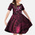 Hawaii Makahiki Season Kid Short Sleeve Dress Floral Tribal Tattoo Pink Galaxy