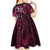 Hawaii Makahiki Season Kid Short Sleeve Dress Floral Tribal Tattoo Pink Galaxy