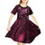 Hawaii Makahiki Season Kid Short Sleeve Dress Floral Tribal Tattoo Pink Galaxy