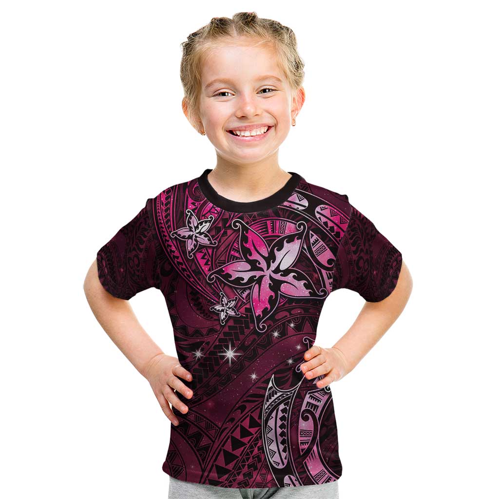 Hawaii Makahiki Season Kid T Shirt Floral Tribal Tattoo Pink Galaxy