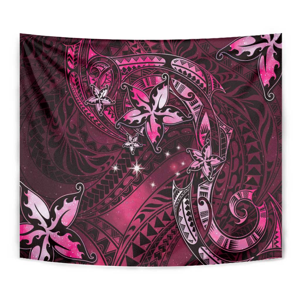 Hawaii Makahiki Season Tapestry Floral Tribal Tattoo Pink Galaxy