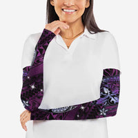 Hawaii Makahiki Season Arm Sleeves Floral Tribal Tattoo Purple Galaxy - Polynesian Pride
