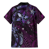 Hawaii Makahiki Season Family Matching Mermaid Dress and Hawaiian Shirt Floral Tribal Tattoo Purple Galaxy LT05 - Polynesian Pride
