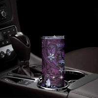 Hawaii Makahiki Season Skinny Tumbler Floral Tribal Tattoo Purple Galaxy LT05 - Polynesian Pride