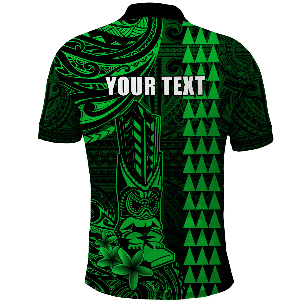 Personalized Hawaii Hauoli Makahiki Hou Polo Shirt Lono Hawaiian God Kakau Polynesian Tribal Green LT05 - Polynesian Pride
