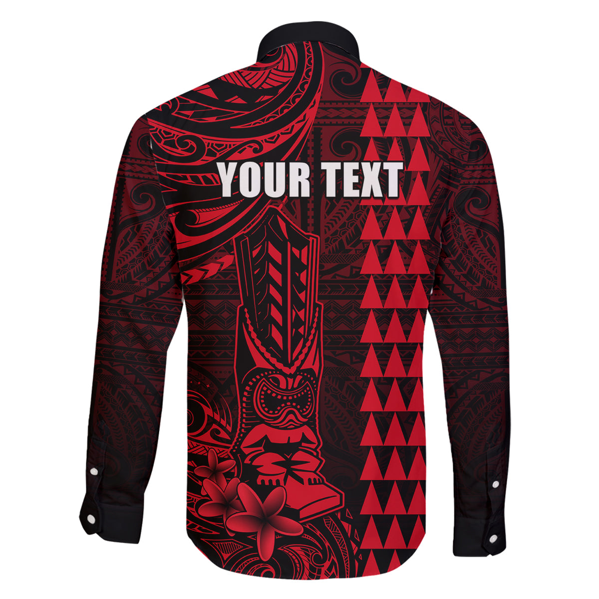 Personalized Hawaii Hauoli Makahiki Hou Family Matching Off Shoulder Short Dress and Hawaiian Shirt Lono Hawaiian God Kakau Polynesian Tribal Red LT05 - Polynesian Pride