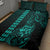 Hawaii Hauoli Makahiki Hou Quilt Bed Set Lono Hawaiian God Kakau Polynesian Tribal Turquoise LT05 - Polynesian Pride