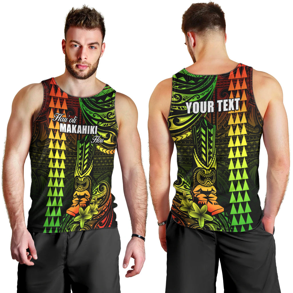 Personalized Hawaii Hauoli Makahiki Hou Men Tank Top Lono Hawaiian God Kakau Polynesian Tribal Reggae LT05 - Polynesian Pride