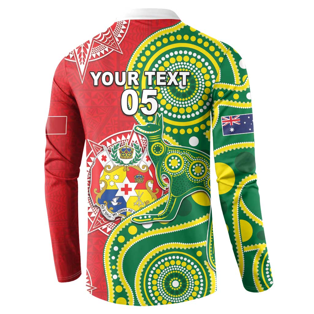 Custom Tonga Australia Rugby Button Sweatshirt Kangaroos And Tonga Mate Maa Together