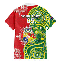 Custom Tonga Australia Rugby Family Matching Mermaid Dress and Hawaiian Shirt Kangaroos And Tonga Mate Maa Together