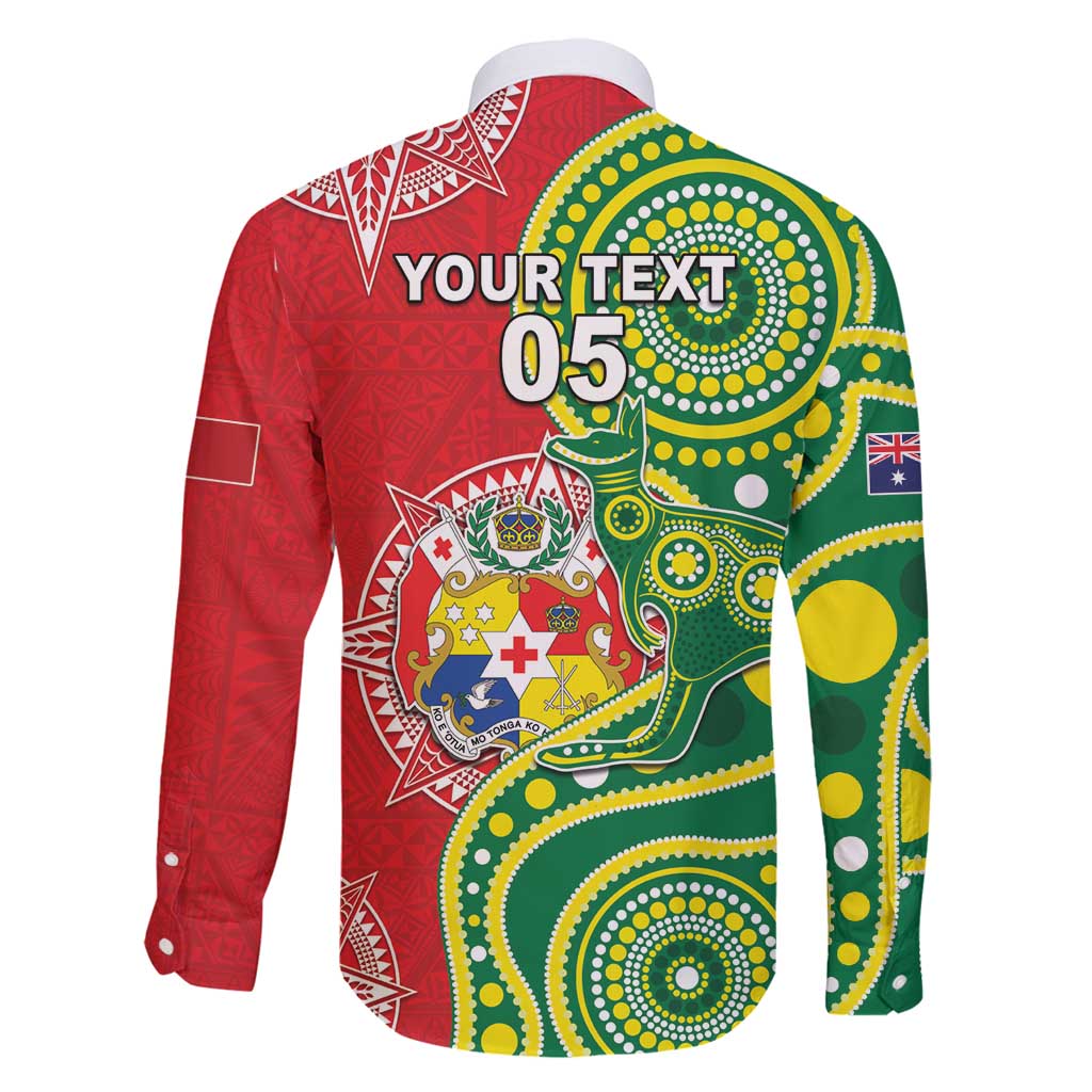 Custom Tonga Australia Rugby Family Matching Tank Maxi Dress and Hawaiian Shirt Kangaroos And Tonga Mate Maa Together LT05 - Polynesian Pride