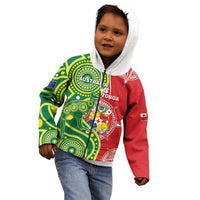 Custom Tonga Australia Rugby Kid Hoodie Kangaroos And Tonga Mate Maa Together LT05 - Polynesian Pride