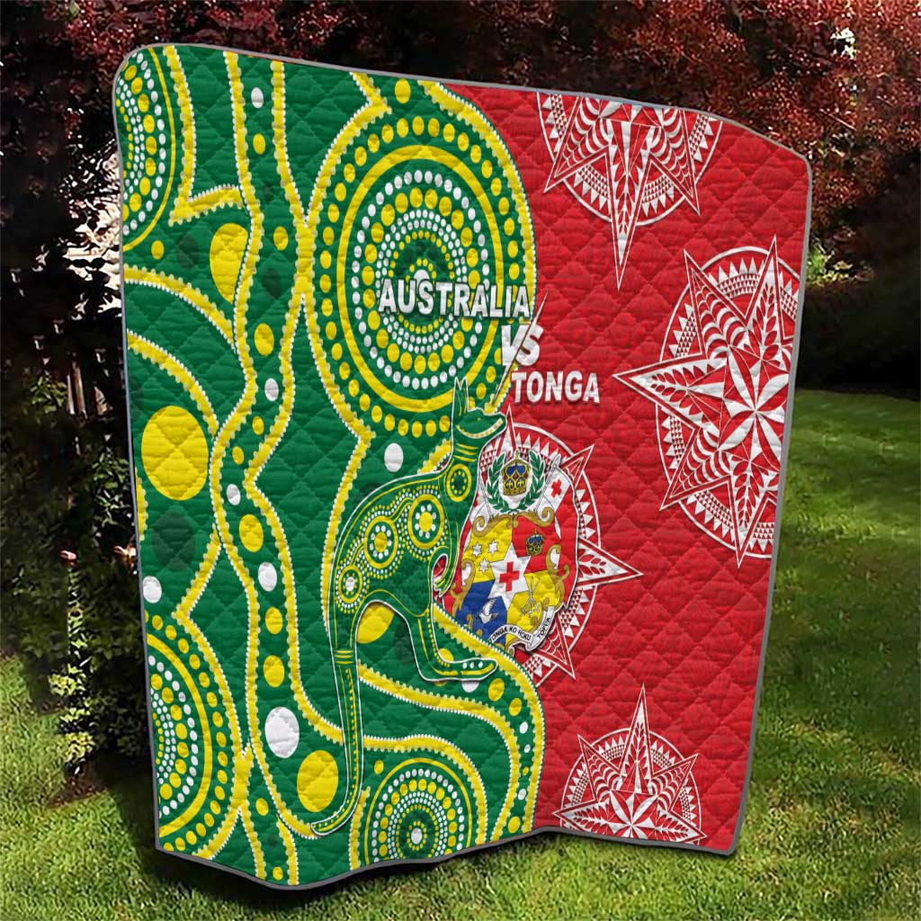 Tonga Australia Rugby Quilt Kangaroos And Tonga Mate Maa Together