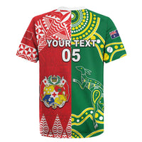 Custom Tonga XIII And Australia Kangaroos Rugby Jersey Mate Maa Tongan Ngatu With Aboriginal