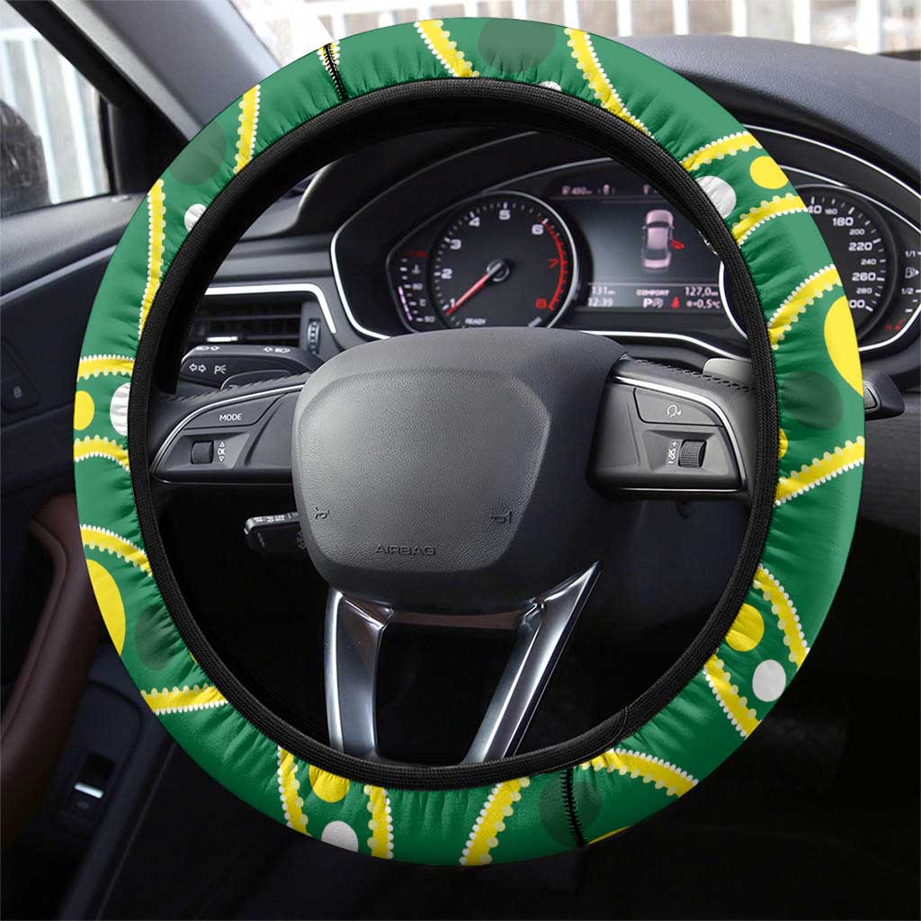Tonga XIII And Australia Kangaroos Steering Wheel Cover Mate Maa Tongan Ngatu With Aboriginal