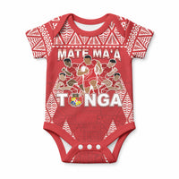 Custom Tonga Rugby Baby Onesie Tonga Mate Ma'a Take The Lead LT05 Red - Polynesian Pride