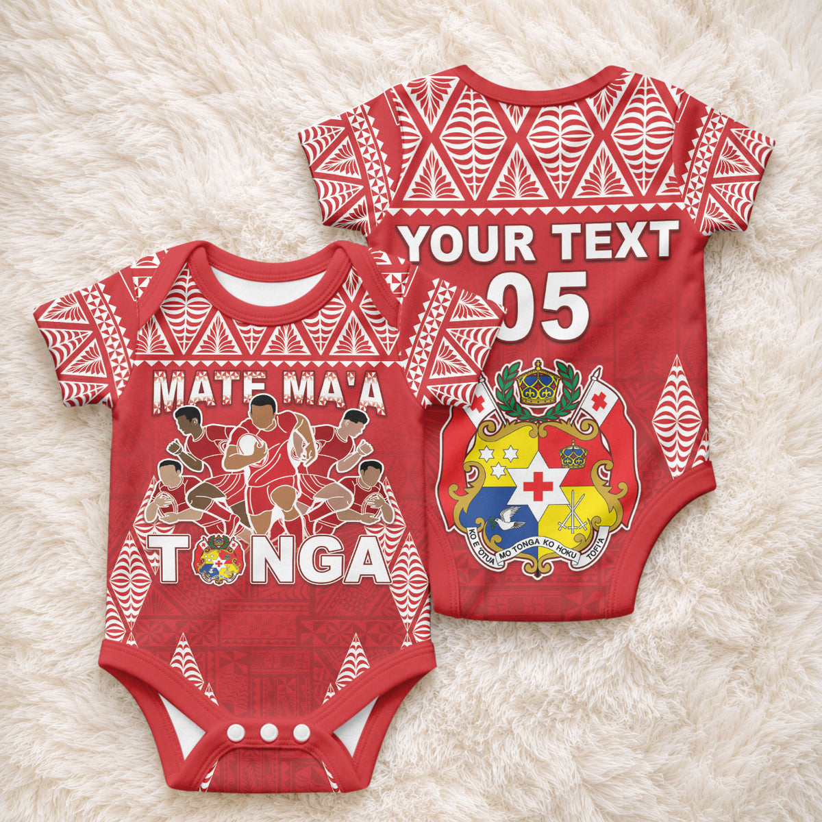 Custom Tonga Rugby Baby Onesie Tonga Mate Ma'a Take The Lead LT05 - Polynesian Pride