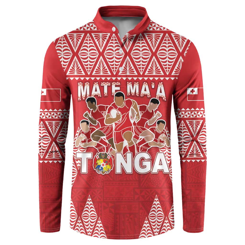 Custom Tonga Rugby Button Sweatshirt Tonga Mate Ma'a Take The Lead