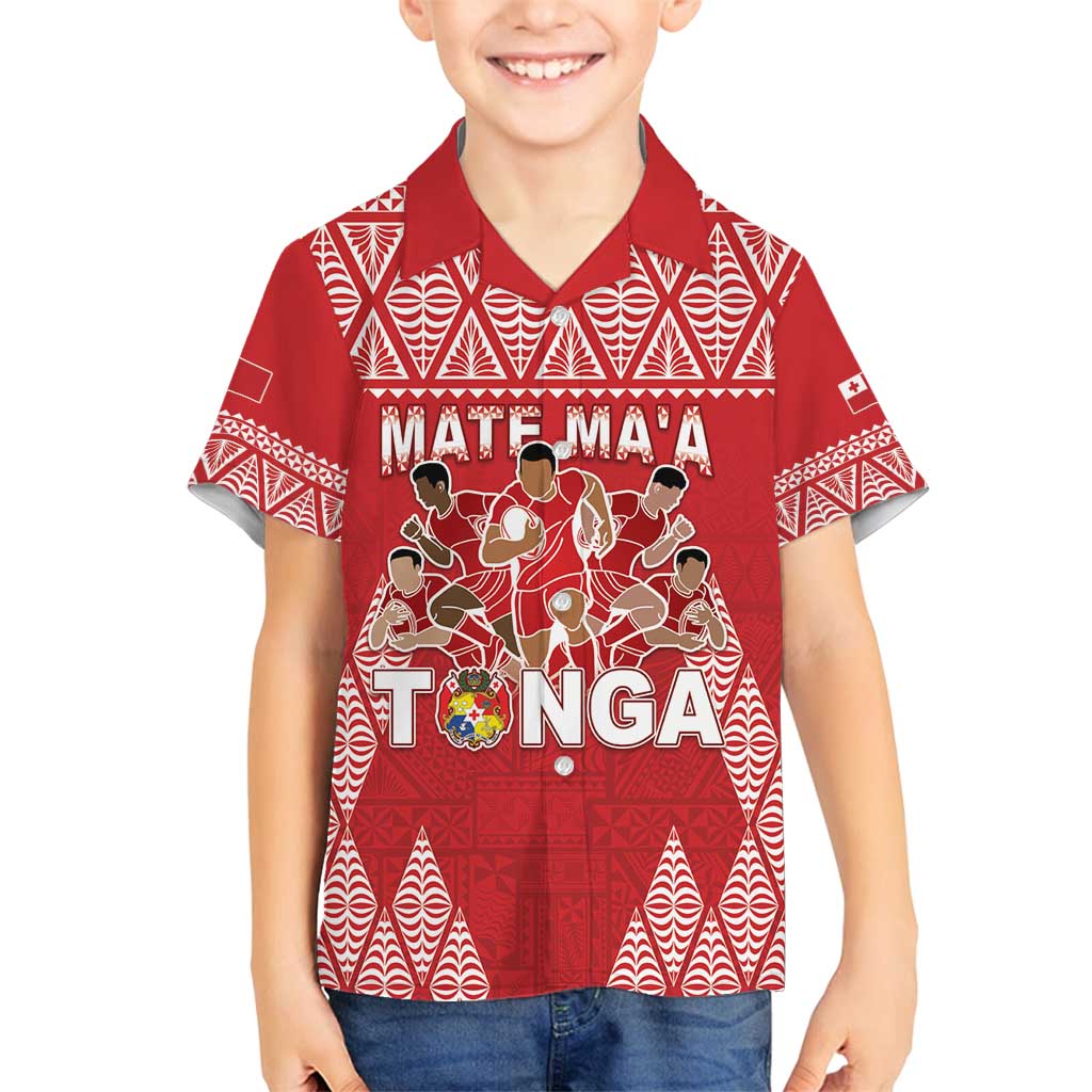 Custom Tonga Rugby Family Matching Off Shoulder Maxi Dress and Hawaiian Shirt Tonga Mate Ma'a Take The Lead