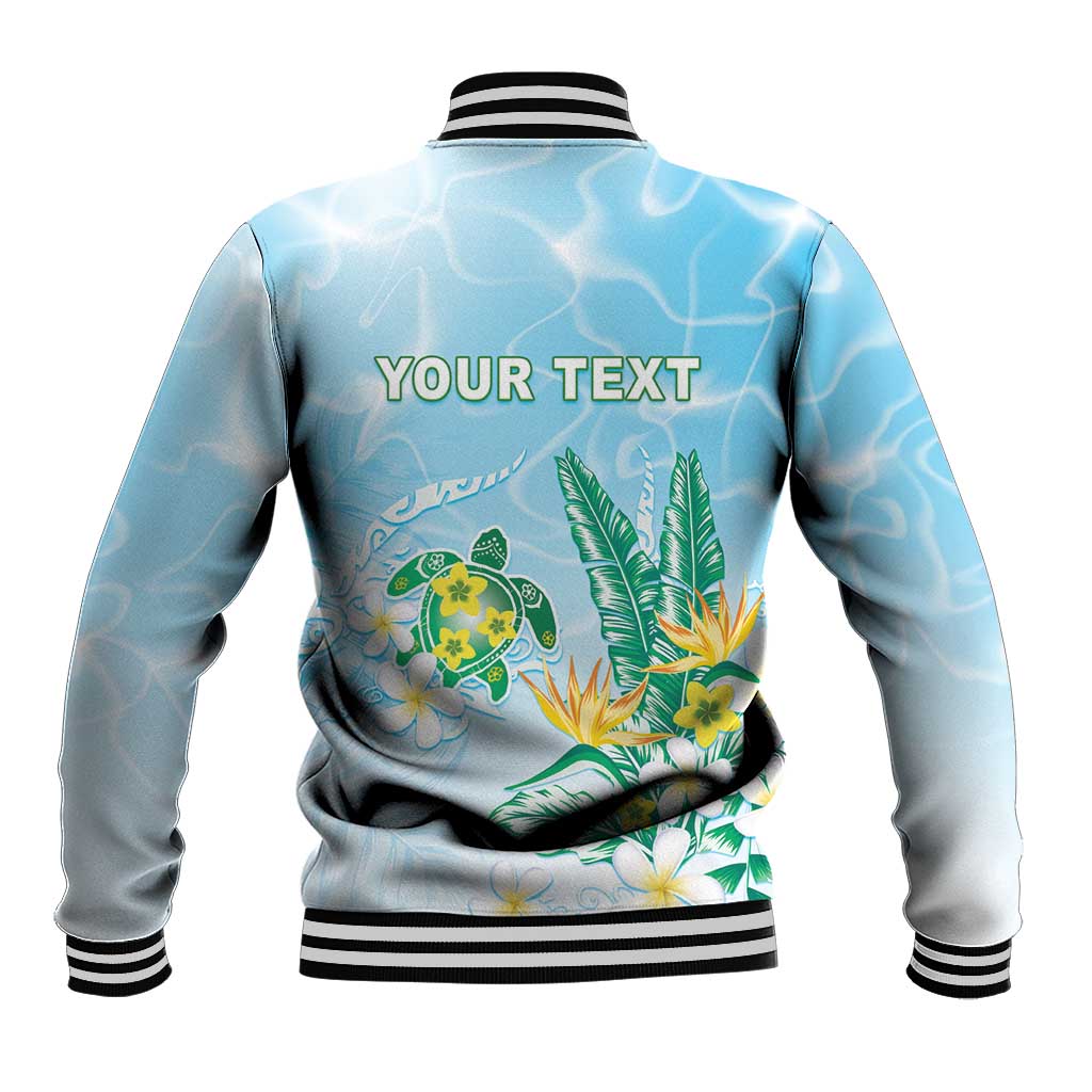 Personalised 2025 Aloha Hawaii Baseball Jacket Tropical Flowers And Honu