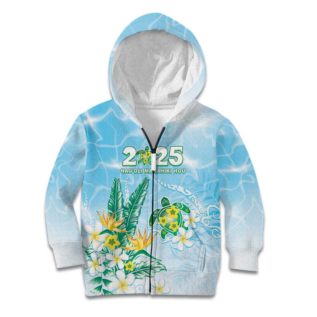 Personalised 2025 Aloha Hawaii Kid Hoodie Tropical Flowers And Honu