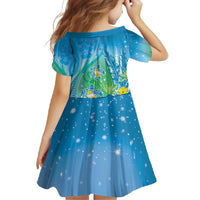Hawaii Honu Family Matching Short Sleeve Bodycon Dress and Hawaiian Shirt Tropical Flowers Blue Gradient