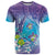 Hawaii Honu T Shirt Tropical Flowers Purple Gradient