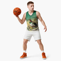 New Zealand Pigeon Kereru Basketball Jersey Maori Fern Art Green Gradient LT05 - Polynesian Pride