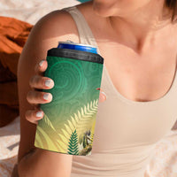 New Zealand Pigeon Kereru 4 in 1 Can Cooler Tumbler Maori Fern Art Green Gradient LT05 - Polynesian Pride