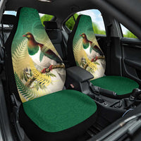 New Zealand Pigeon Kereru Car Seat Cover Maori Fern Art Green Gradient LT05 One Size Green - Polynesian Pride