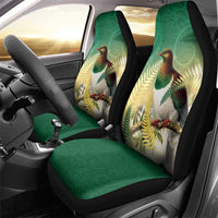 New Zealand Pigeon Kereru Car Seat Cover Maori Fern Art Green Gradient LT05 - Polynesian Pride