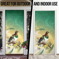 New Zealand Pigeon Kereru Door Cover Maori Fern Art Green Gradient LT05 - Polynesian Pride