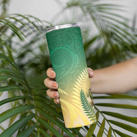 New Zealand Pigeon Kereru Skinny Tumbler Maori Fern Art Green Gradient LT05 - Polynesian Pride