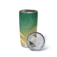 New Zealand Pigeon Kereru Tumbler Cup Maori Fern Art Green Gradient - Polynesian Pride