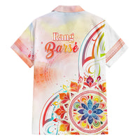 Happy Holi Festival Family Matching Off Shoulder Short Dress and Hawaiian Shirt Rangoli With Polynesian Pattern LT05 - Polynesian Pride