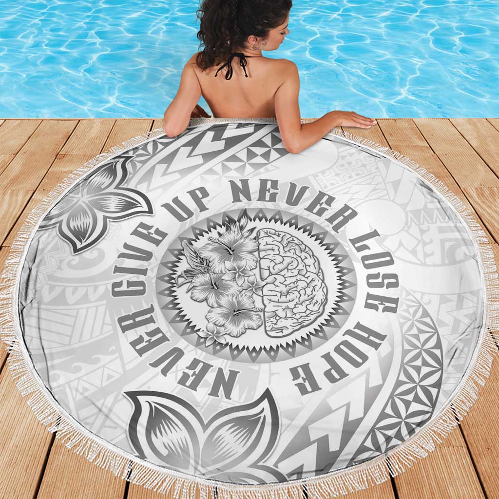 Brain Cancer Warrior Beach Blanket Never Give Up