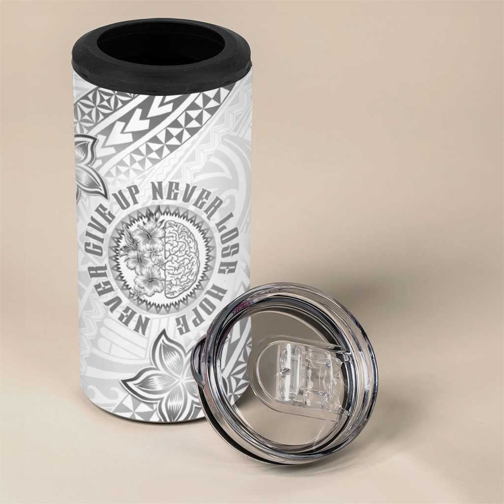 Brain Cancer Warrior 4 in 1 Can Cooler Tumbler Never Give Up