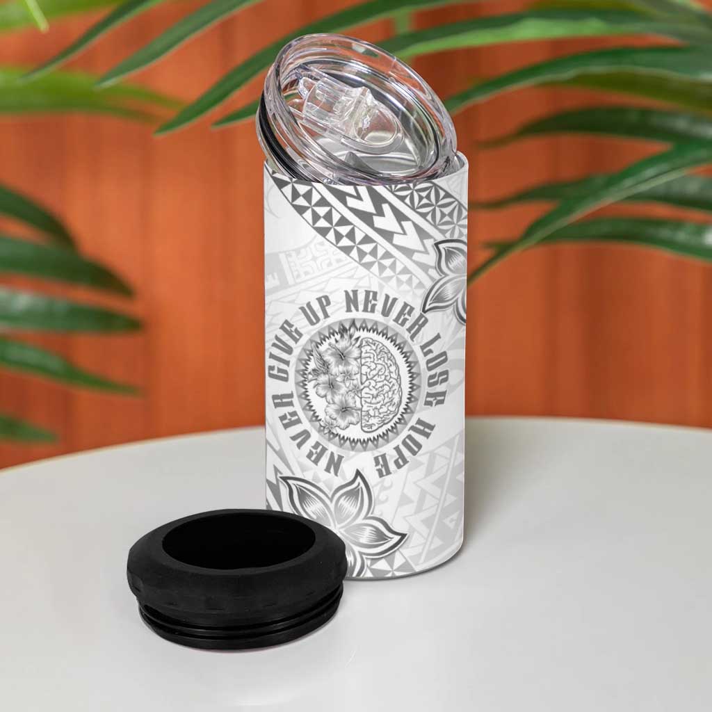 Brain Cancer Warrior 4 in 1 Can Cooler Tumbler Never Give Up