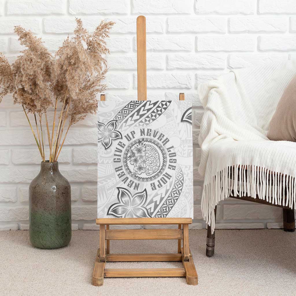 Brain Cancer Warrior Canvas Wall Art Never Give Up