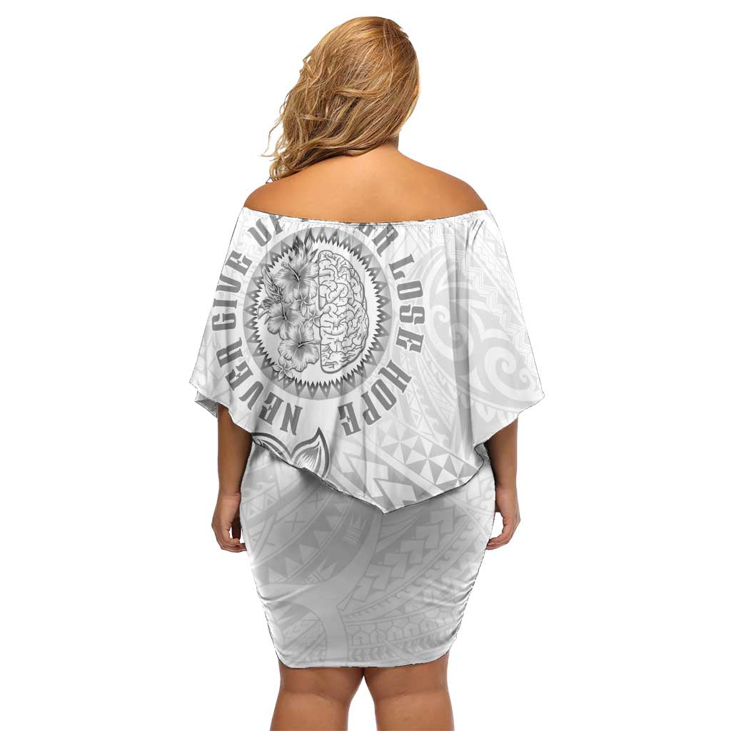 Brain Cancer Warrior Off Shoulder Short Dress Never Give Up