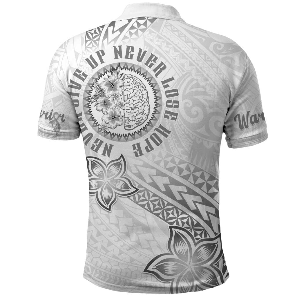 Brain Cancer Warrior Polo Shirt Never Give Up