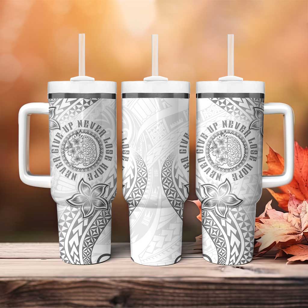 Brain Cancer Warrior Tumbler With Handle Never Give Up