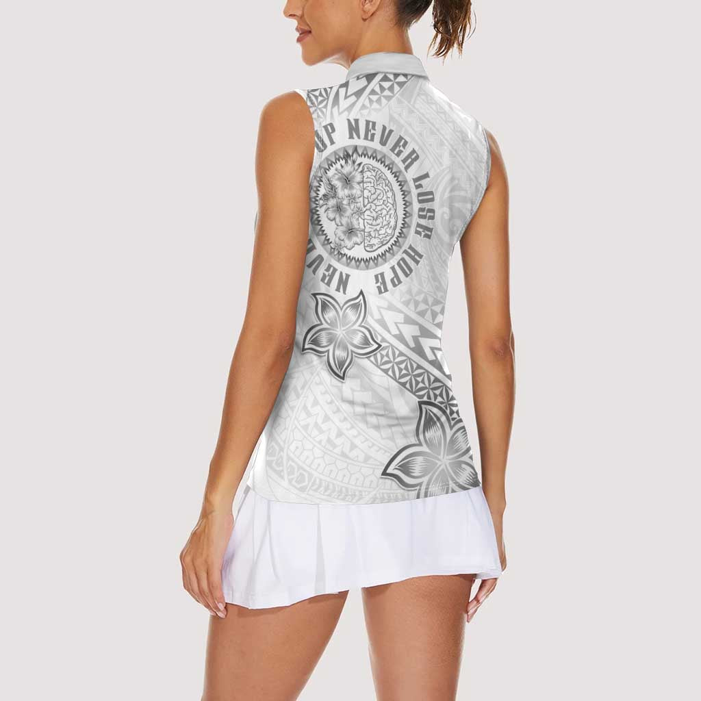 Brain Cancer Warrior Women Sleeveless Polo Shirt Never Give Up