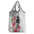 White Polynesian Hammerhead Shark Tribal Pattern Grocery Bag